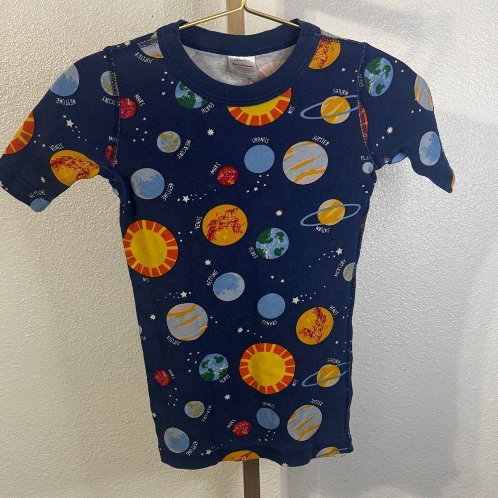 Hanna Andersson Cosmic Adventure Kids PJ Tee - Blue- Size 10